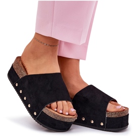 Flip Flip Flip Flip en la plataforma masiva Eco Suede Black negro 8