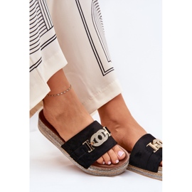 Flip Flip Flip Flip con un detalle dorado en la plataforma con Brocade Black negro 7