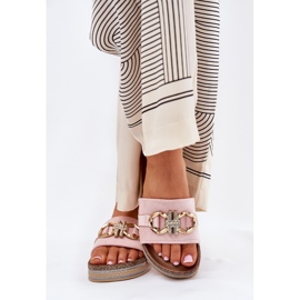 Flip Flip Flip Flip en la plataforma con brillo y decoración dorada rosa 2