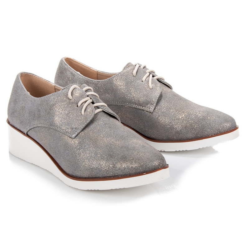 Vinceza tacones de cuña atados gris 1