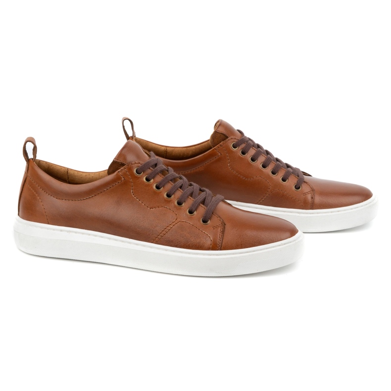 Olivier Zapatos deportivos con cordones hombre piel 434KNT marrón 3