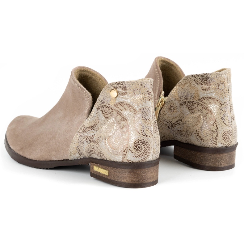 Olivier Botas de cuero para mujeres beige 1