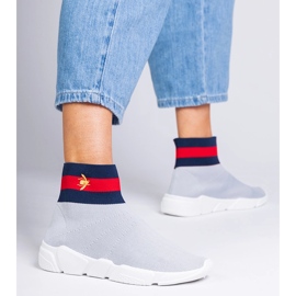 Zapatillas de deporte de deportes grises con una parte superior de calcetín 2