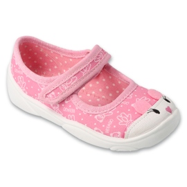 Befado Pink Children's Slippers 209p041 con ojales rosa 1
