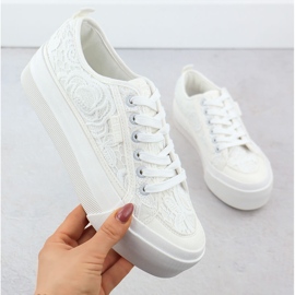 Zapatillas bajas para mujeres con encaje blanco big star rr274747 1