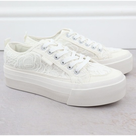 Zapatillas bajas para mujeres con encaje blanco big star rr274747 2