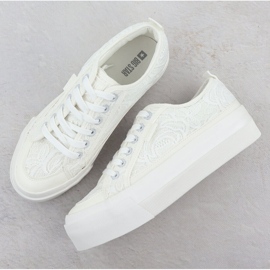 Zapatillas bajas para mujeres con encaje blanco big star rr274747 3