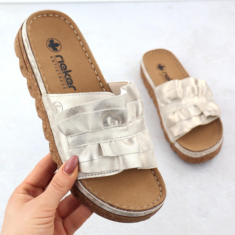 Flip Flip Flip Flip en la plataforma con Golden Rieker V8763-60 dorado 1