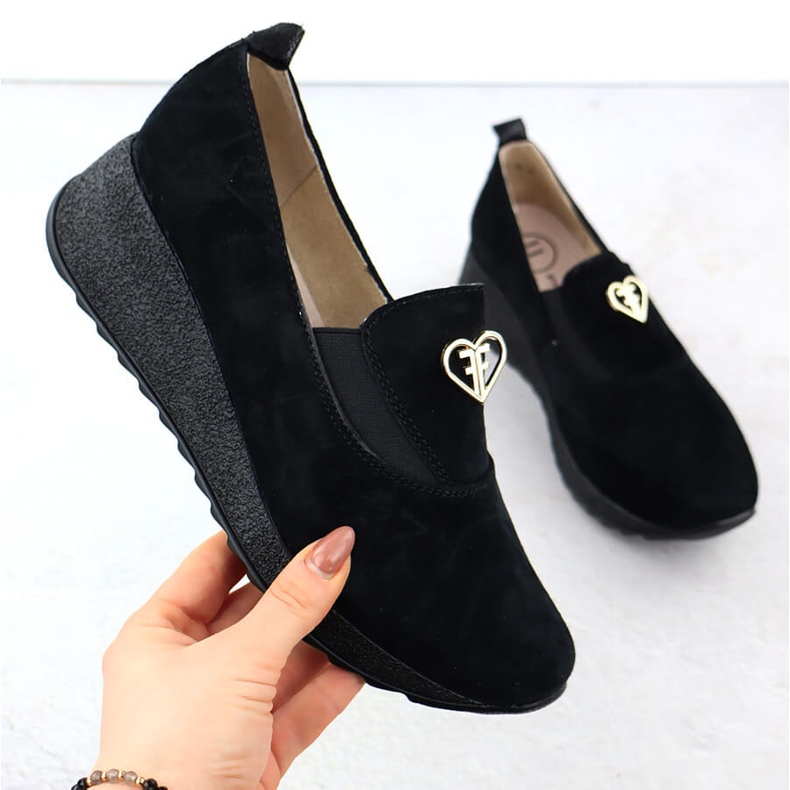 Zapatos de cuero para cuña Black Filippo DP6786 negro 1