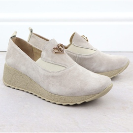 Zapatos de cuero en la cuña Taupe Filippo DP6786 gris 2