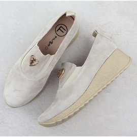 Zapatos de cuero en la cuña Taupe Filippo DP6786 gris 3