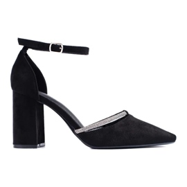 Zapatos de tacón de ante negro 4