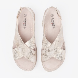 Goodin Sandalias luminales planas beige 2