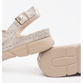 Goodin Sandalias luminales planas beige 1