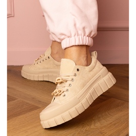 Zapatillas de deporte deportivo beige femenino 3