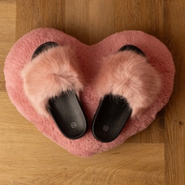 Chanclas de niños rosas con pelaje rosado 2