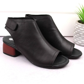 Rieker Sandalias cómodas de piel Remonte W RKR654 negro 17