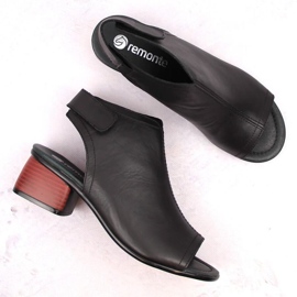 Rieker Sandalias cómodas de piel Remonte W RKR654 negro 18