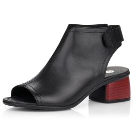 Rieker Sandalias cómodas de piel Remonte W RKR654 negro 23