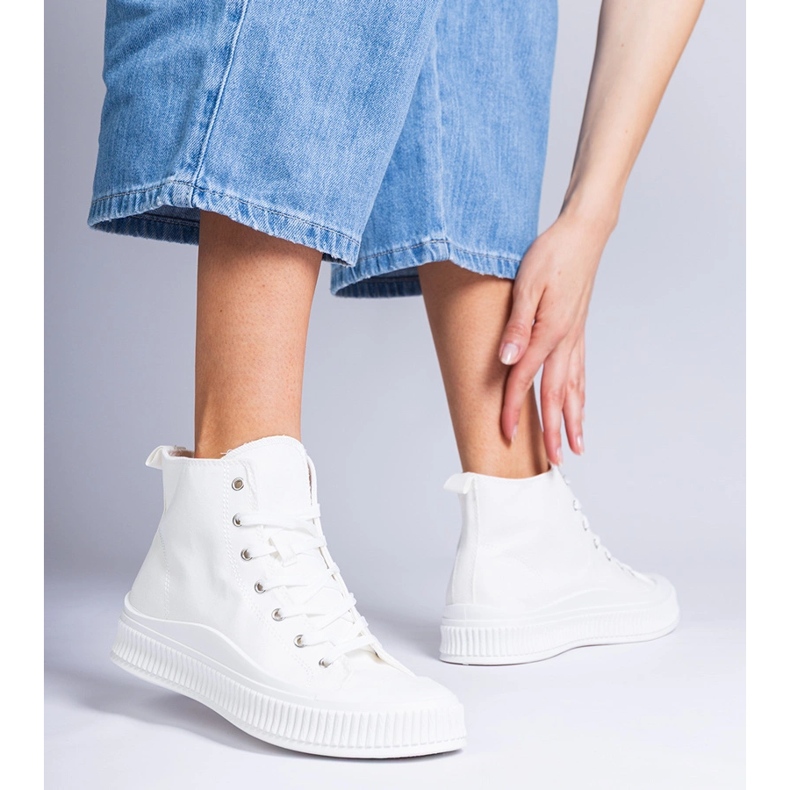 Zapatillas blancas de plataforma alta de Guerrino blanco 2