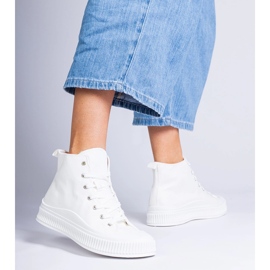 Zapatillas blancas de plataforma alta de Guerrino blanco 3