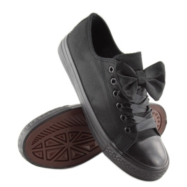 Sneakers mujer negro satinado 16-509 Allblack 4
