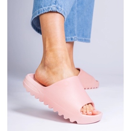 Chanclas de goma de mujeres rosas 1