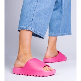 Chanclas de goma fucsia para mujeres rosado 1