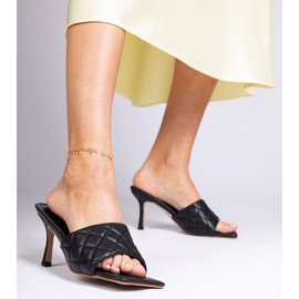 Chanclas de tacón acolchadas negras Penese negro 1