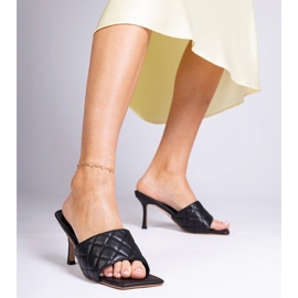 Chanclas de tacón acolchadas negras Penese negro 2