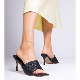 Chanclas de tacón acolchadas negras Penese negro 4