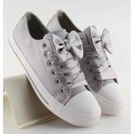 Deportivas mujer gris satinado gris 16-509 1 Deportivas mujer gris satinado gris 16-509 1