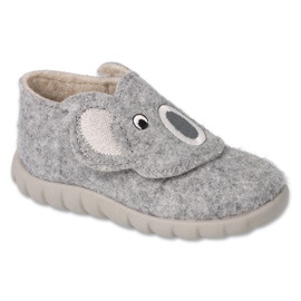 Pantuflas infantiles befado 620P017 velcro gris 1