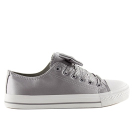 Deportivas mujer gris satinado gris 16-509 5