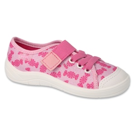 Pantuflas infantiles befado con velcro 351X030 rosa rosado 1