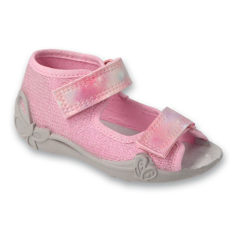 Sandalias infantil befado con aplicación de piel 342P057 rosa 1