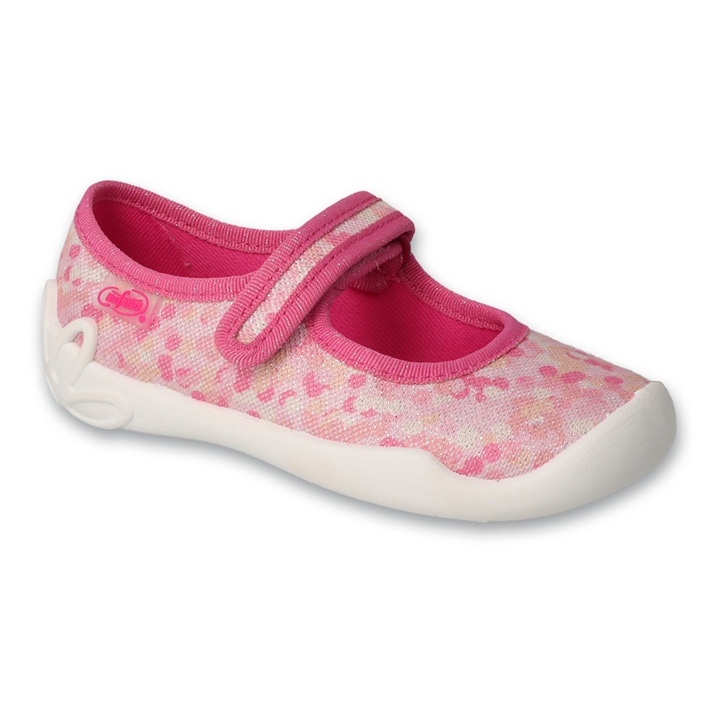 Pantuflas infantiles befado con velcro 114Y527 rosa rosado 1