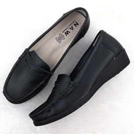 Mocasines de cuero para mujeres en la elevación Black Sabatina Jhy01 negro 3
