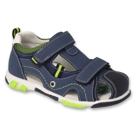 Sandalias infantil befado con aplicación de piel 170X088 azul marino 1