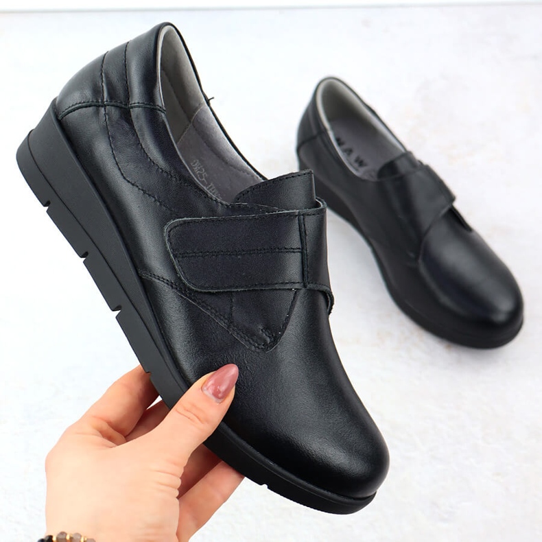 Zapatos de cuero para mujeres en cuñas Black Sabatina Jhy202 negro 1 Zapatos de cuero para mujeres en cuñas Black Sabatina Jhy202 negro 1