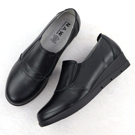 Zapatos de cuero para mujeres en rodajas resbaladas Black Sabatina Jhy203 negro 3