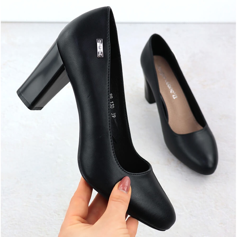 Bombas de cuero en la publicación negra de Sergio Leone PB130 negro 1