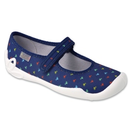 Pantuflas infantiles befado con velcro 114Y490 azul marino 4