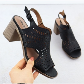Sandalias para mujeres con Jezzi Black de Openwork 24125 negro 1