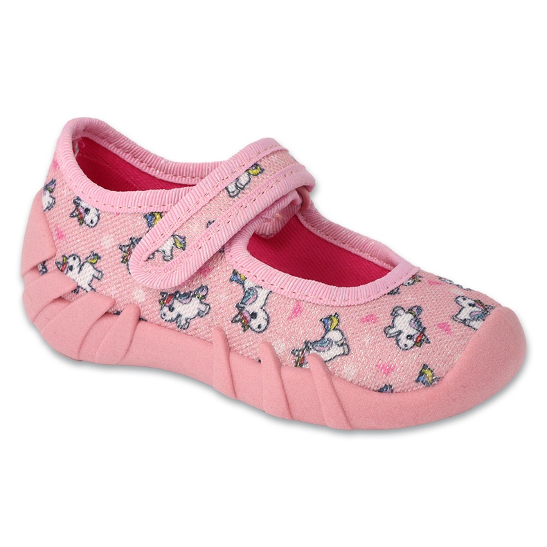 Pantuflas infantiles befado 109N267 rosa con unicornios 1