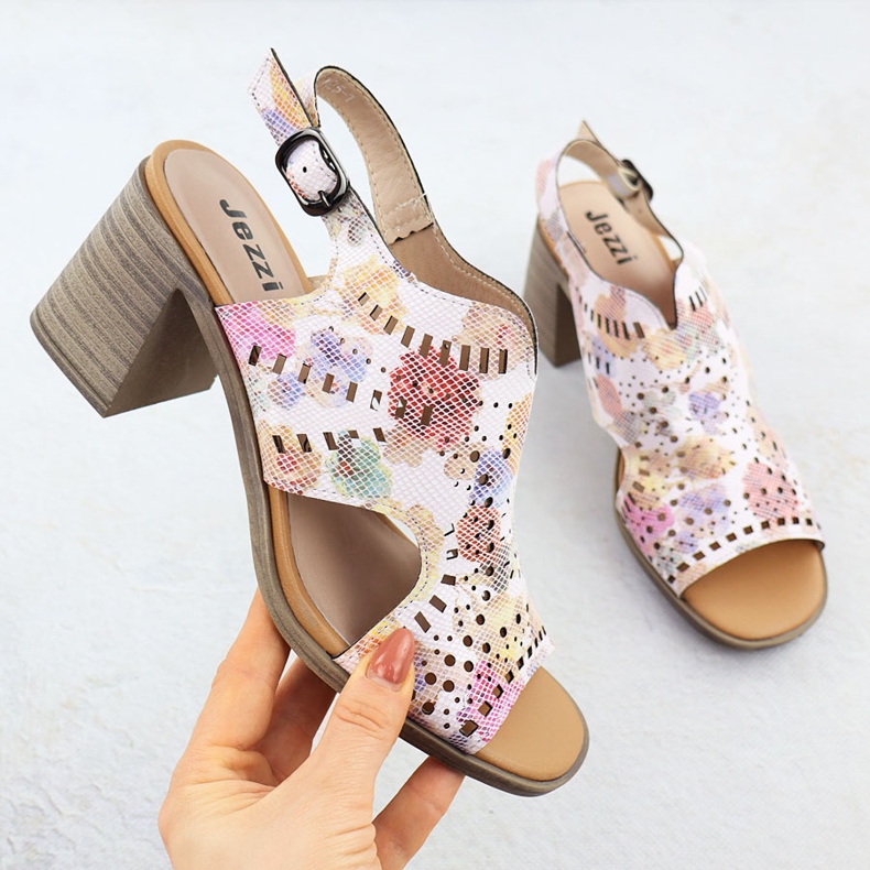 Sandalias para mujeres para mujeres con flores Jezzi 24125 rosado 1