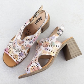 Sandalias para mujeres para mujeres con flores Jezzi 24125 rosado 3