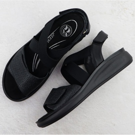 Sandalias cómodas para mujeres para velcro negro jezzi 24142 3