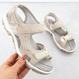 Sandalias deportivas para mujeres con polvo rosa Rieker 68866-31 rosado 1