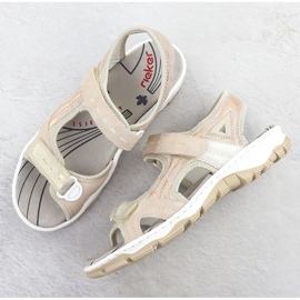 Sandalias deportivas para mujeres con polvo rosa Rieker 68866-31 rosado 2